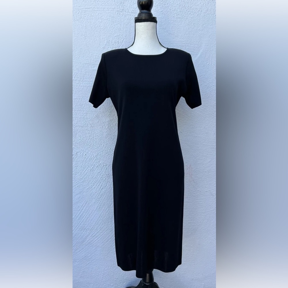 Exclusively Misook Black Acrylic Dress Size Small